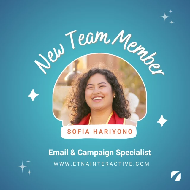 📢 New team member alert! 

🎉 Say hello to Sofia Hariyono, our new Email & Campaign Specialist! 

🏐 Sofia is originally from Indonesia, now living in Burbank, CA. She’s a volleyball lover, movie buff, and is entering her hosting era—bringing people together over food & fun! 

✈️ Dream trip? Thailand—because her family keeps going without her! 😆

 Drop a 👋 in the comments to welcome Sofia!

#MarketingExperts #NewHire #TeamEtna #MeetTheTeam #WelcomeSofia #EtnaInteractive